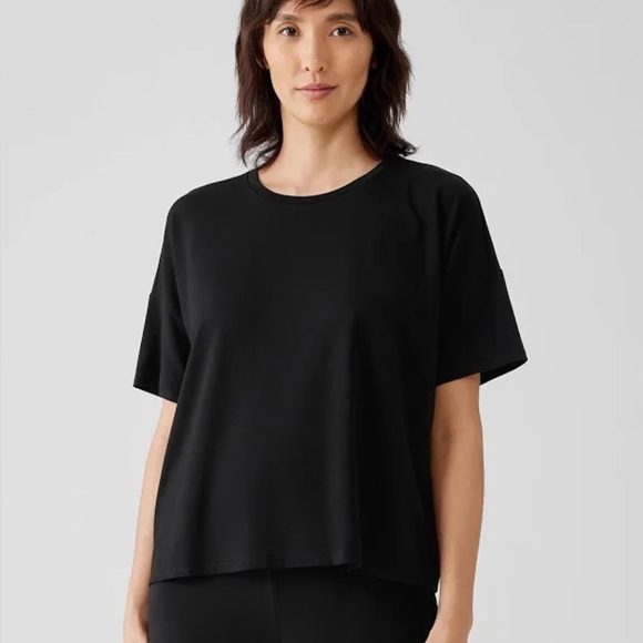 Eileen Fisher —Bateau Neck Boxy T-Shirt - Picture 2 of 9